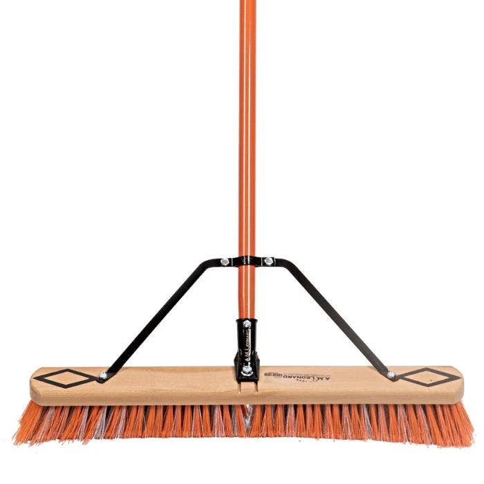 Leonard Fine-Bristle Push Broom, 24-Inch Wide Block With Steel Handle - Image 3